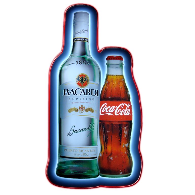 Bacardi and coke sign