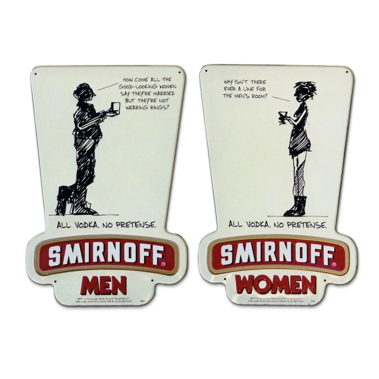 Smirnoff Restroom signs